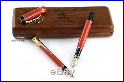 Parker Duofold Special Edition Big Red Fountain Pen & Pencil Set RARE