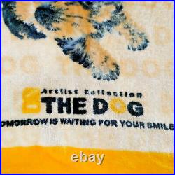 Plush Blanket The Dog Big Head Artlist Collection Rare 43 x 54
