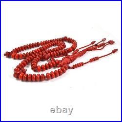 Premium Rare Big size Red Coral Sea Marjan Tijani Tasbih Prayer Beads