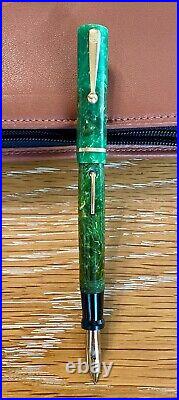 RARE 1920's MOORE #85 Green Fountain Pen Boston fine flexible BIG #5 nib