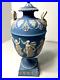 RARE 19th CENTURY WEDGWOOD BLUE DANCING HOURS URN WithLID & HANDLES NICE