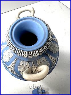 RARE 19th CENTURY WEDGWOOD BLUE DANCING HOURS URN WithLID & HANDLES NICE