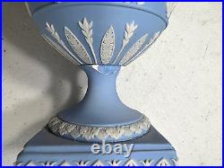 RARE 19th CENTURY WEDGWOOD BLUE DANCING HOURS URN WithLID & HANDLES NICE