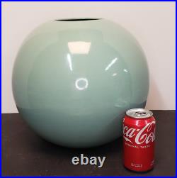 RARE BIG 12x13.5 Haeger Mid Century Modern Ball Orb Vase MCM Seafoam Green Large