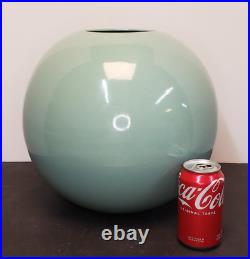 RARE BIG 12x13.5 Haeger Mid Century Modern Ball Orb Vase MCM Seafoam Green Large