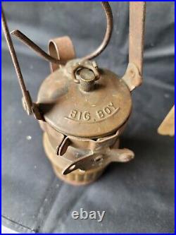 RARE BIG BOY MINER'S BRASS LANTERN FROM COAL MINE Collectible