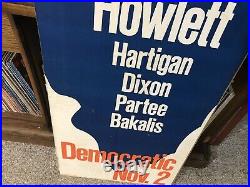 RARE BIG Vintage Carter Mondale Illinois Political Campaign Sign Howlett Dixon