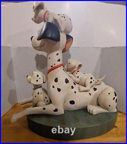 RARE Disney 101 Dalmatians 45th Anniversary Pongo WithPuppies Big Fig 20 WithBase