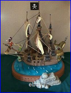 RARE Disney Big Fig Captain Hooks Ship Lighted Figurine by Larry Nikolai