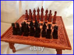 RARE! Elite Antique Chess Asiatic Indochina Table INLAY BIG Collectible #479