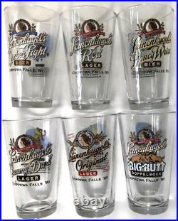 RARE Full Set 6 2003 Leinenkugels Beer Winter Sports Pint Glass NOS BIG BUTT