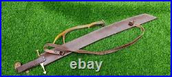 RARE Handmade D2 Steel Katana Sword Brass Guard Rosewood Handle Leather BIG Loop