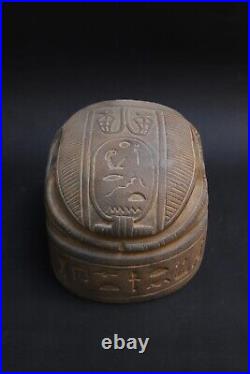 RARE PHARAONIC BIG SCARAB Antique Masterpiece Of Ancient Egyptian God Khepri BC