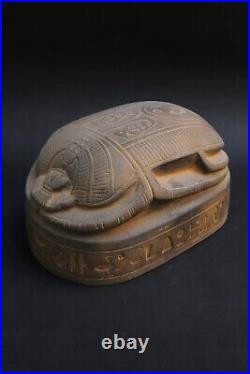 RARE PHARAONIC BIG SCARAB Antique Masterpiece Of Ancient Egyptian God Khepri BC