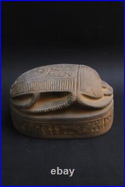 RARE PHARAONIC BIG SCARAB Antique Masterpiece Of Ancient Egyptian God Khepri BC