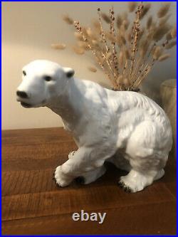 RARE VINTAGE Royal Dux Porcelain Czech Bohemia Big Polar Bear Authentic 10