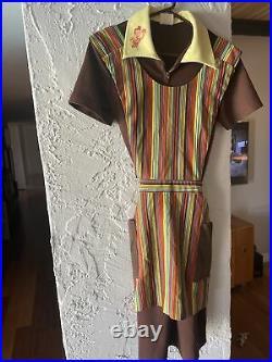 RARE Vintage 1970s Authentic Bob's Big Boy Waitress Uniform Dress Medium