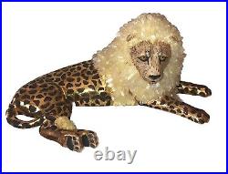 RARE Vintage MCM Big Cat Figurine Sculpture Cheetah Lion Crystal Mane 20