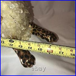 RARE Vintage MCM Big Cat Figurine Sculpture Cheetah Lion Crystal Mane 20