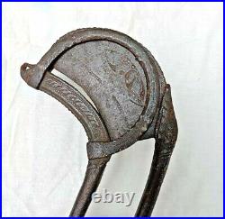 Rare 1800s Old Vintage Mughal Antique Iron Bird Engraved Big Betel Nut Cutter