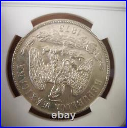 Rare 1873 Mo M Mexico Silver Coin NGC MS61 Big Eagle Collection