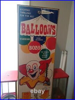 Rare 1960's Vend-Rite's Bozo The Clown Big Top Balloon Coin-Op Vending Machine