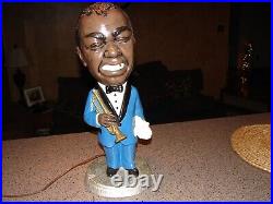 Rare 1973 Louis Armstrong Tuscany Studios No. 875 Lamp Chalkware Black Light