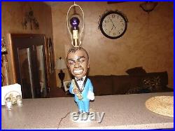 Rare 1973 Louis Armstrong Tuscany Studios No. 875 Lamp Chalkware Black Light