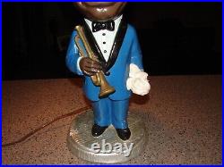 Rare 1973 Louis Armstrong Tuscany Studios No. 875 Lamp Chalkware Black Light