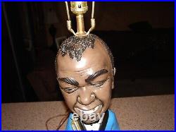 Rare 1973 Louis Armstrong Tuscany Studios No. 875 Lamp Chalkware Black Light