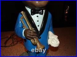 Rare 1973 Louis Armstrong Tuscany Studios No. 875 Lamp Chalkware Black Light