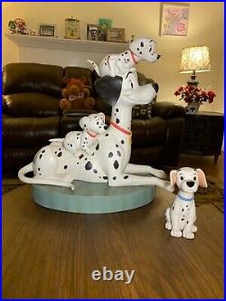 Rare 1998 Disney 101 Dalmatian 45th Year Pongo With Three Puppies Big Fig