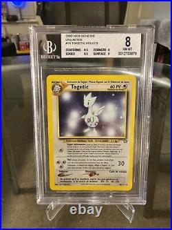 Rare 2000 Pokémon Neo Genesis French Unlimited #16 Togetic Holo BGS 8 /Big Swirl