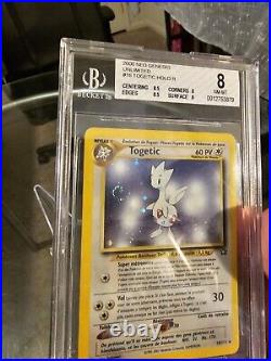 Rare 2000 Pokémon Neo Genesis French Unlimited #16 Togetic Holo BGS 8 /Big Swirl