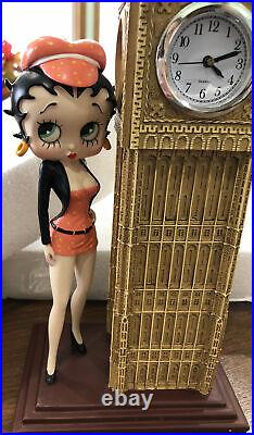 Rare 2002 Betty Boop And Big Ben Clock Tower Collectable Figurine Statue Analog