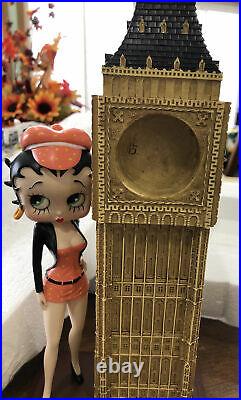 Rare 2002 Betty Boop And Big Ben Clock Tower Collectable Figurine Statue Analog