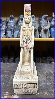 Rare Ancient Egyptian Antiquities Rare Big Statue of Goddess Isis with Osiris BC