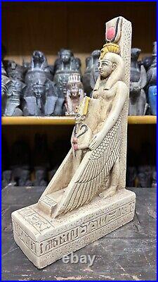 Rare Ancient Egyptian Antiquities Rare Big Statue of Goddess Isis with Osiris BC