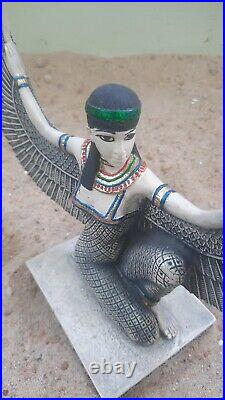 Rare Antique Ancient Egyptian Big Statue Queen Winged Isis 2181 bc #