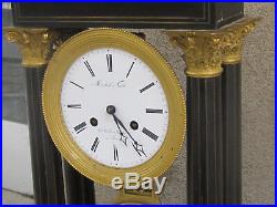 Rare Antique BIG French Empire Column Portico Clock 1830's