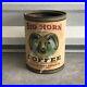 Rare Antique Big Horn Brand Coffee Can Litho Tin Vtg Inter State Coffee Spice Co
