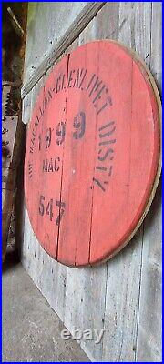 Rare Big 1999 Macallan Whisky Barrel lid 28 wide Braced ready to hang