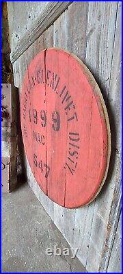 Rare Big 1999 Macallan Whisky Barrel lid 28 wide Braced ready to hang