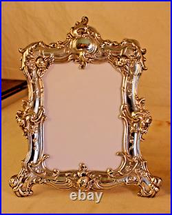 Rare Big 9.5 Gorham Sterling Silver Picture Frame Ornate Repousse Cherubs 925