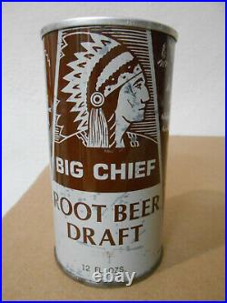 Rare Big Chief Root Beer Cola Straight Steel Pull Tab 12oz Soda Can Oskaloosa