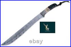 Rare Big Custom Handmade Damascus Survival Viking Warrior Battle Hunter Sword