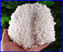 Rare Big Fluorescent Calcite cover with Chalcedony, Raw Crystal, Natural Minera