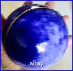 Rare Big Lapis Lazuli Sphere -Natural Blue Gemstone Crystal Ball 2 Bronze Strip