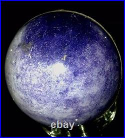 Rare Big Lapis Lazuli Sphere -Natural Blue Gemstone Crystal Ball 2 Bronze Strip