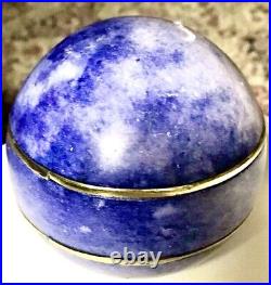 Rare Big Lapis Lazuli Sphere -Natural Blue Gemstone Crystal Ball 2 Bronze Strip